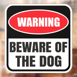 Autocollant Pour Fenêtre Attention à l'avertissement de chien