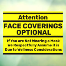 Attention couvre-visages obligatoires - Exempté mé