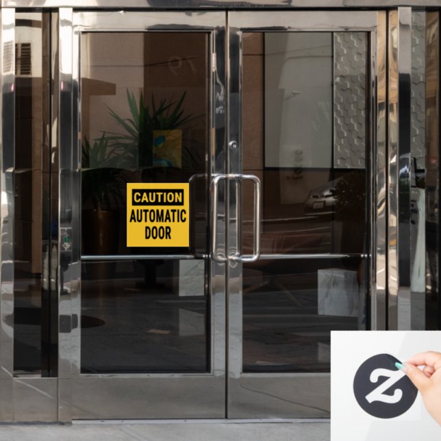 Autocollant Pour Fenêtre Attention Porte automatique (Porte de bureau)