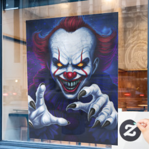 Autocollant Pour Fenêtre Autocollant de fenêtre clown effrayant