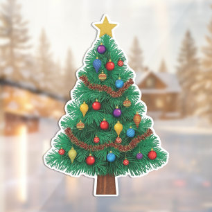 Autocollant Pour Fenêtre Autocollant de fenêtre de sapin de Noël festif et