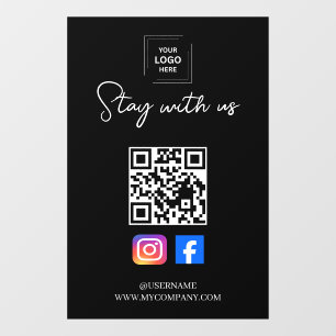 Autocollant Pour Fenêtre Autocollant de fenêtre des médias sociaux QR Faceb