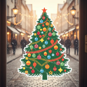 Autocollant Pour Fenêtre Autocollant de fenêtre sapin de Noël classique