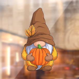 Autocollant Pour Fenêtre Automne Gnome Clair fenêtre automne