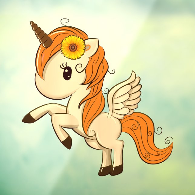 Autocollant Pour Fenêtre Automne Thanksgiving Unicorn Pegasus (Feuille 3)