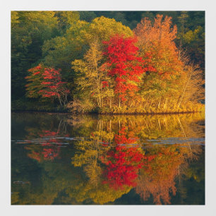 Autocollant Pour Fenêtre Autumn Lake and Trees Window Cling