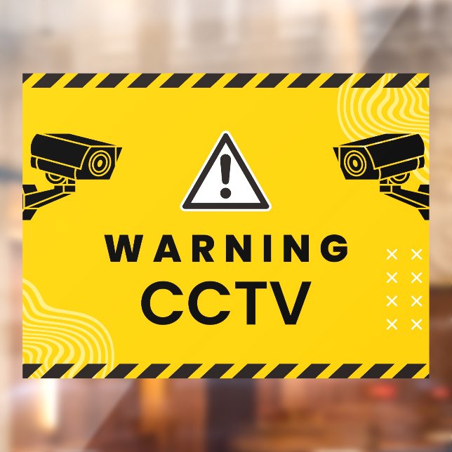 Autocollant Pour Fenêtre Avertissement Caméra de surveillance CCTV Amber (Feuille 2)