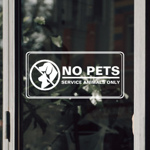 Autocollant Pour Fenêtre Avis au client : aucun animal de compagnie autoris