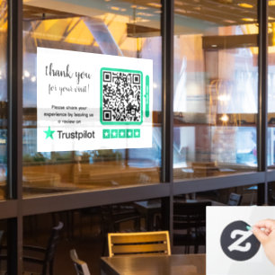 Autocollant Pour Fenêtre Avis Trustpilot Code QR de lien de révision d'en