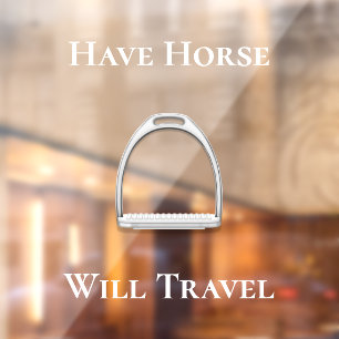 Autocollant Pour Fenêtre "Avoir Cheval Volera" Equestre (Texte Blanc)