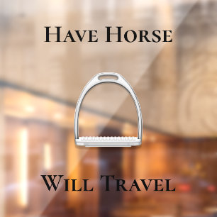Autocollant Pour Fenêtre "Avoir Cheval Volera" Equestre (Texte noir)