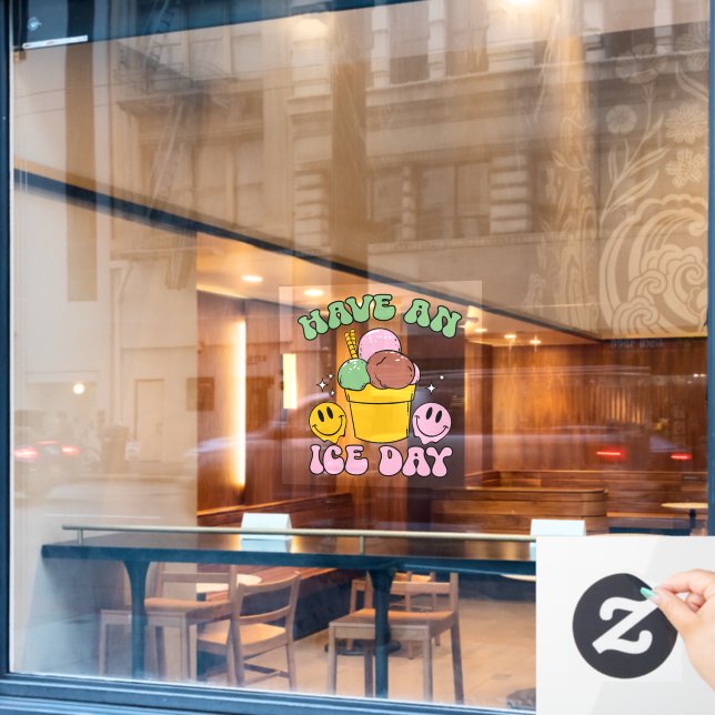 Autocollant Pour Fenêtre Ayez une journée glacée (Fenêtre de café)