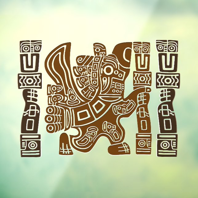 Autocollant Pour Fenêtre Aztec Eagle Guerrier Tribal Art antique (Feuille 3)