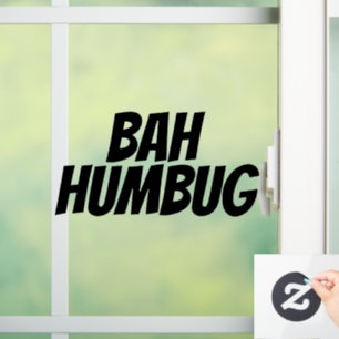 AUTOCOLLANT POUR FENÊTRE BAIH HUMBUG FENÊTRE DE NOËL CLAIR