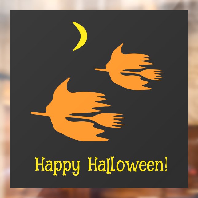Autocollant Pour Fenêtre Balade nocturne - Joyeuse Halloween ! sorcières. (Feuille 2)