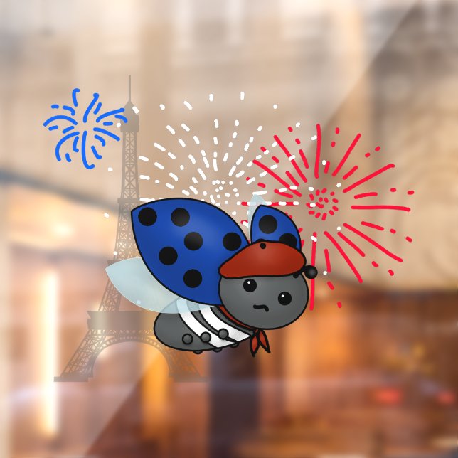 Autocollant Pour Fenêtre Bastille Day Ladybug, ennuyé (Feuille 2)