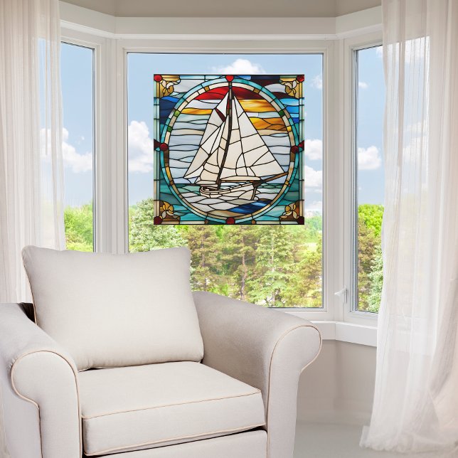 Autocollant Pour Fenêtre Bateau à voile en verre de Faux (Créateur téléchargé)