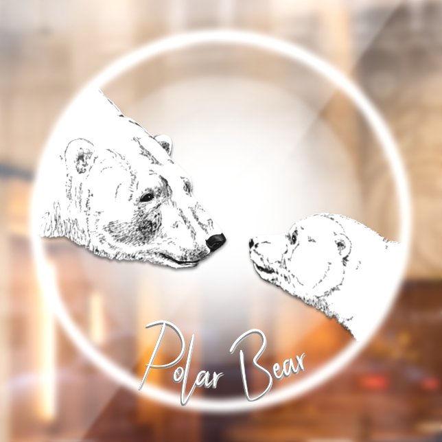 Autocollant Pour Fenêtre Bear Cub Decal Personnalisé Polar Ours Art Fenêtre (Feuille 2)