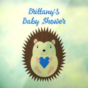 Autocollant Pour Fenêtre Bébé Garçon Cœur Hérisson Baby Shower