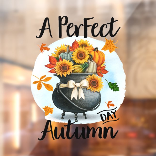 Autocollant Pour Fenêtre Belle collection d'automne moderne Thanksgiving (Feuille 2)