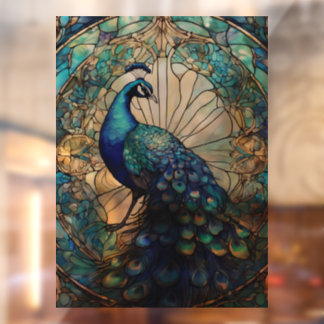 Autocollant Pour Fenêtre Belle fenêtre Peacock Cling