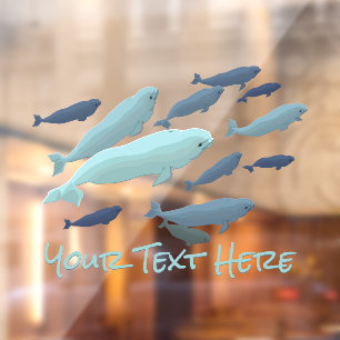 Autocollant Pour Fenêtre Béluga Brochure Décal personnalisé Vitrine d'art d