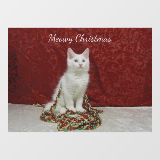 Autocollant Pour Fenêtre Bianca's Maine Coon Noël - Chat / Kitten (Feuille)