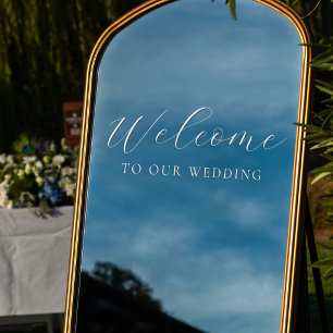 Autocollant Pour Fenêtre Bienvenue à notre mariage élégant script de mariag