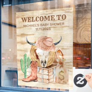 Autocollant Pour Fenêtre Bienvenue Bébé Cowboy Occidental