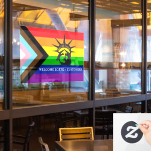 Autocollant Pour Fenêtre Bienvenue Clients LGBTQ+ - Entreprise LGBTQ+ Frien