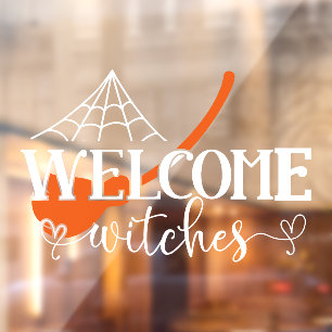 Autocollant Pour Fenêtre Bienvenue des sorcières Halloween