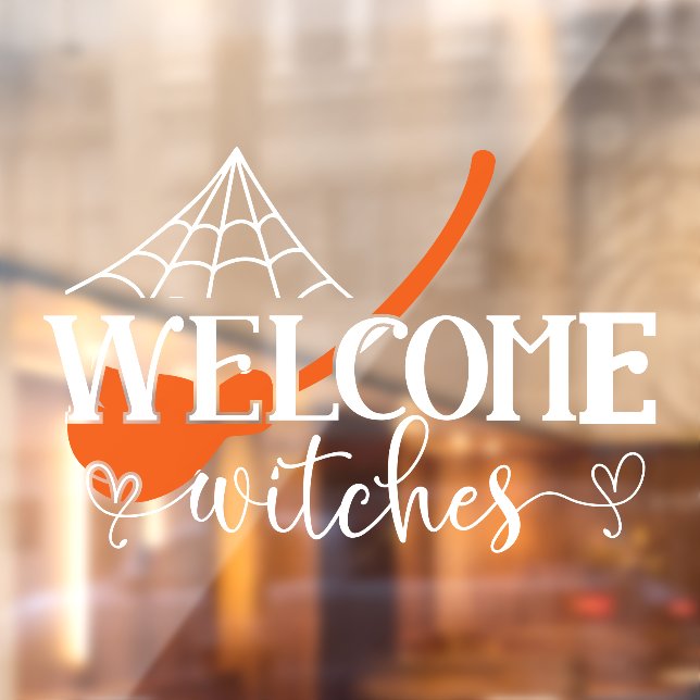 Autocollant Pour Fenêtre Bienvenue des sorcières Halloween (Feuille 2)