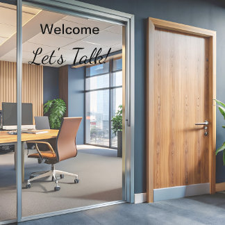 Autocollant Pour Fenêtre Bienvenue Entrée Parlons Bureau