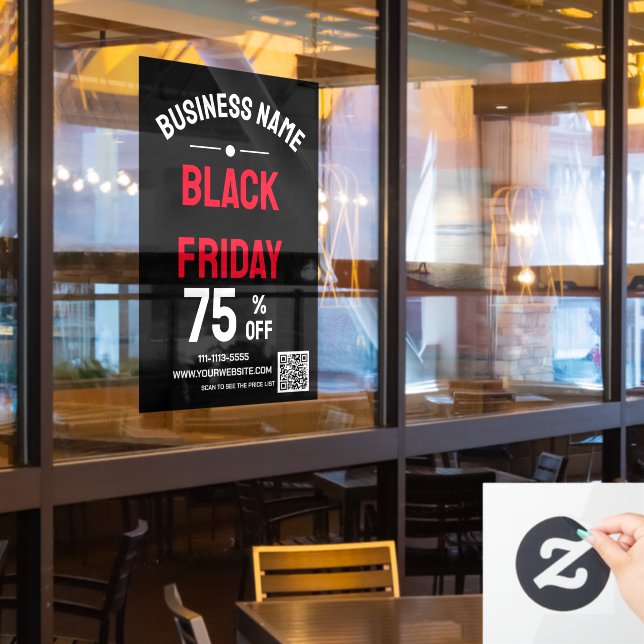 Autocollant Pour Fenêtre Black Friday Vente de magasin noir (Fenêtre du restaurant)