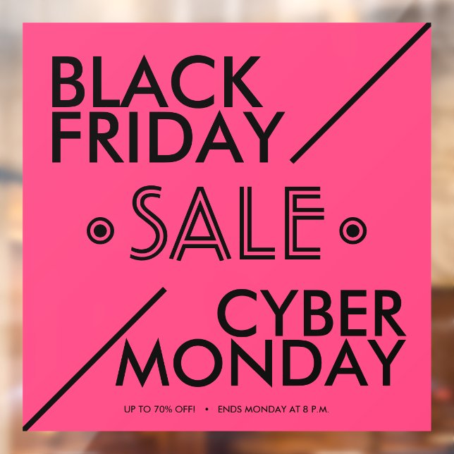 Autocollant Pour Fenêtre Black Vendredi Cyber Lundi Vente (Feuille 2)