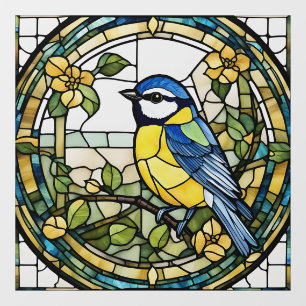 Autocollant Pour Fenêtre Bleu Tit Faux Vitrail Bluetit Bird