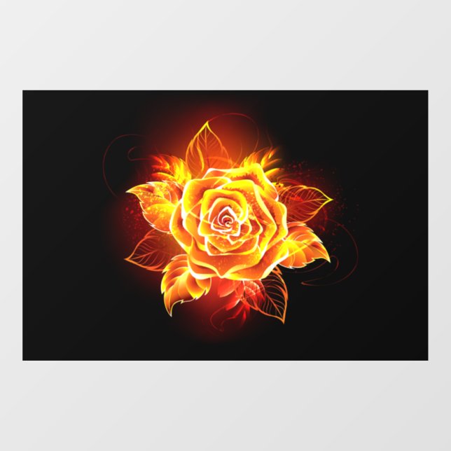 Autocollant Pour Fenêtre Blooming Fire Rose (Feuille)