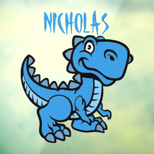 Autocollant Pour Fenêtre Blue T Rex Dinosaur