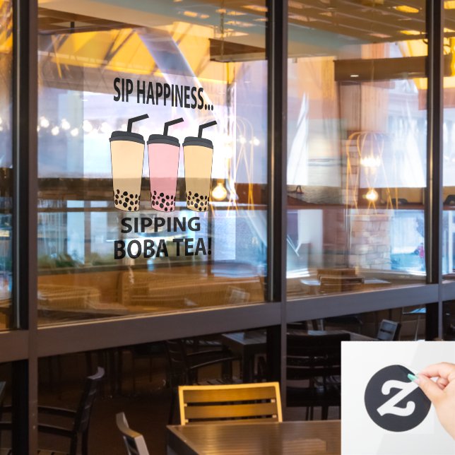 Autocollant Pour Fenêtre Boba Tea Bubble Tea Boba Tea Café (Fenêtre du restaurant)