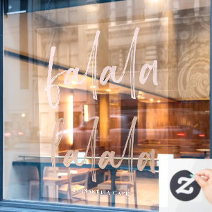 Autocollant Pour Fenêtre Boho Falala Script rose et Brown