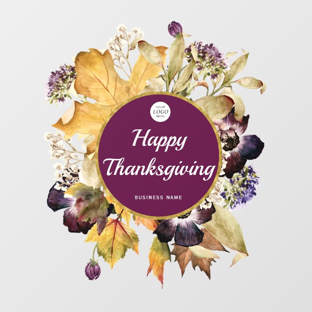 Autocollant Pour Fenêtre bon thanksgiving gros rangement (Feuille)