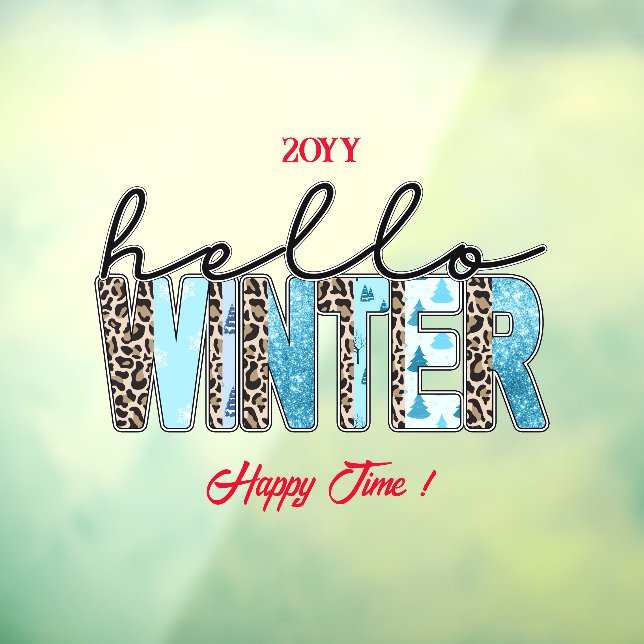 Autocollant Pour Fenêtre Bonjour Personnaliser d'hiver (Feuille 3)