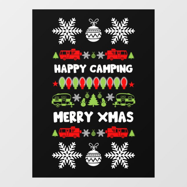 Autocollant Pour Fenêtre Bonne saison de Noël caravane (Feuille)