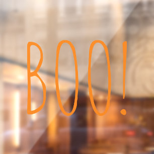 Autocollant Pour Fenêtre Boo orange éffrayante typographie drôle mignon Hal