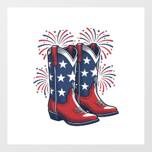 Autocollant Pour Fenêtre Bottes de cowboy patriotiques conception de chemis