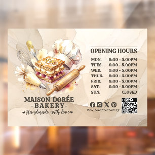 Autocollant Pour Fenêtre Boulangerie Pâtissier Boulangerie Traiteur Heures