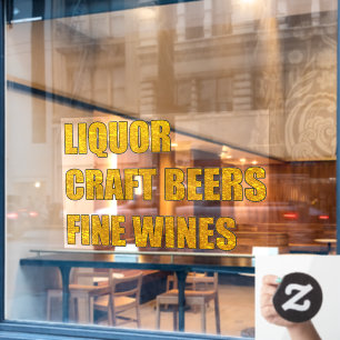 Autocollant Pour Fenêtre Boutique de vins fins de bière artisanale et de sp