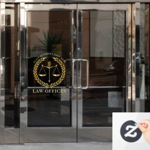 Autocollant Pour Fenêtre Bureaux de droit - Avocat Justice Scales personnal