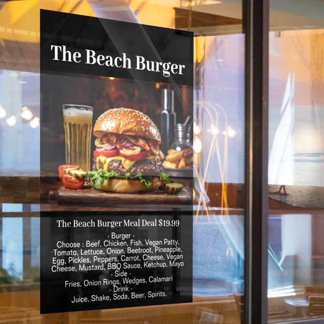 Autocollant Pour Fenêtre Burger Shop Repas Restauration Restauration rapide (Créateur téléchargé)