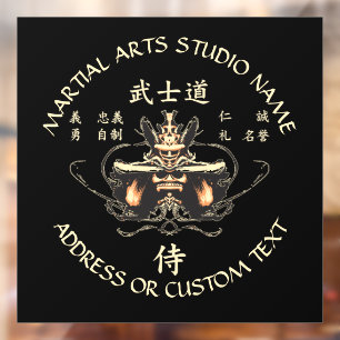 Autocollant Pour Fenêtre Bushido Martial Arts Karate Taekwondo Studio